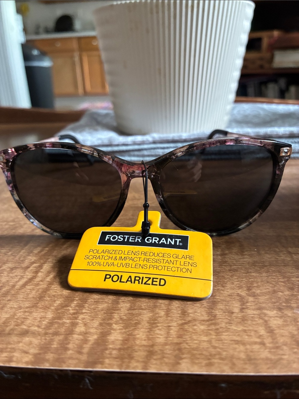 Foster Grant Women's Sunglasses - Pink Marble Frame, Dark Lenses